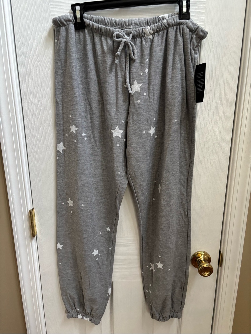 Chaser Woman’s Gray & White Star Print Jogger Pants, Size XL, NWT - Picture 2 of 5